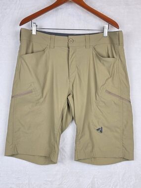 Eddie Bauer First Ascent Guide Pro Shorts Mens 36 Khaki Nylon Stretch Hiking